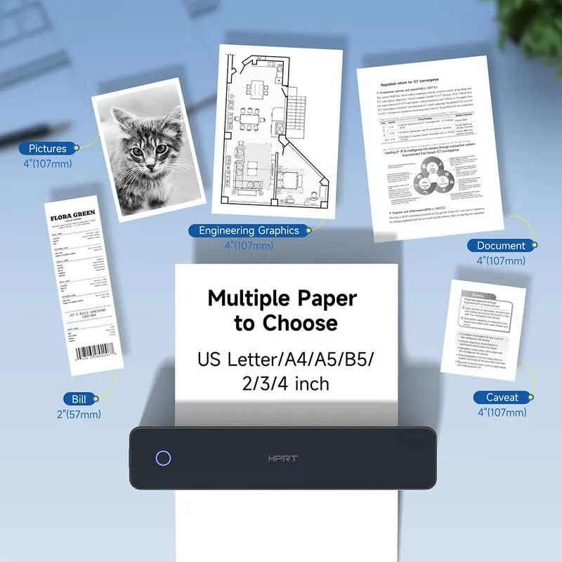 Portable Wireless Bluetooth Thermal Printer