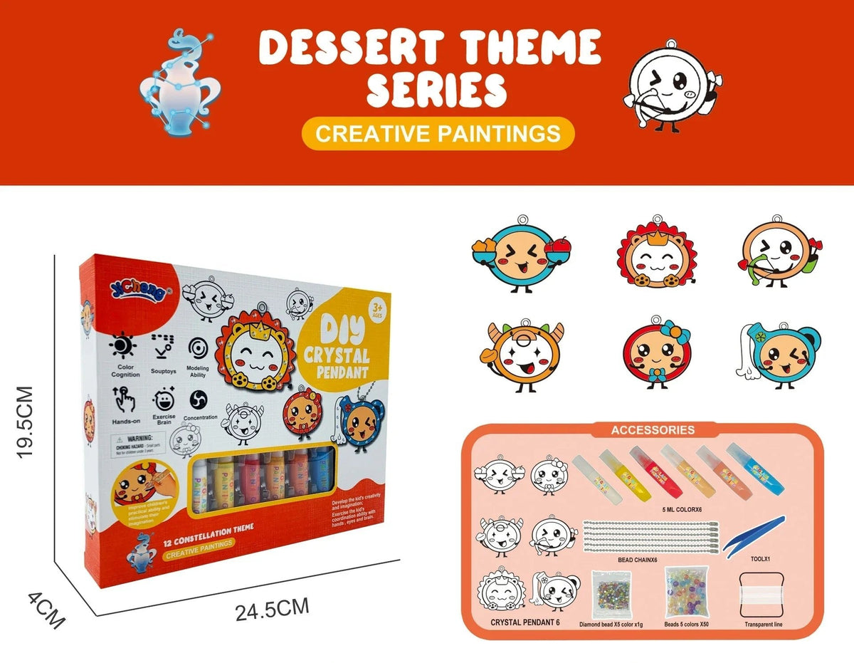 DIY Crystal Paint Arts and Crafts Set-Create Keychains & Window Art, Non-Toxic Creative Gift