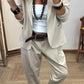 Women Collar Jacket+pants Temperament Commuting Suit