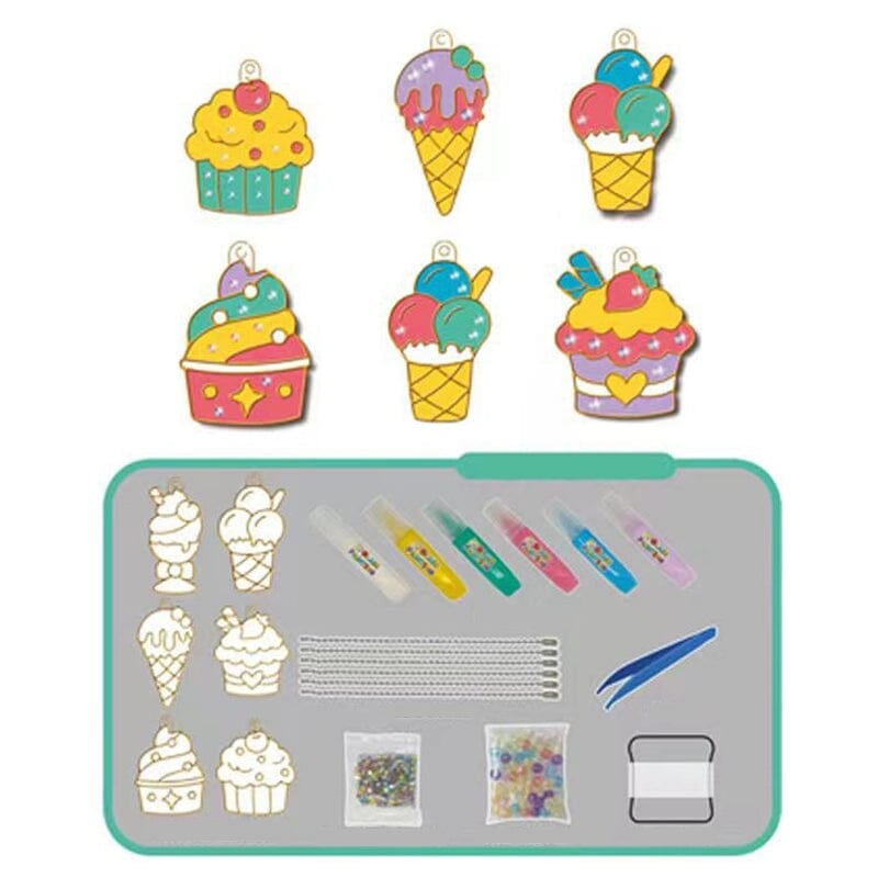 DIY Crystal Paint Arts and Crafts Set-Create Keychains & Window Art, Non-Toxic Creative Gift