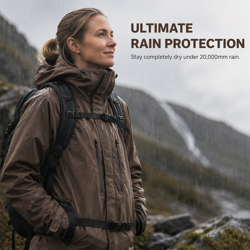 🧥Wide-Brim Hood💧Short Oversized Rain Jacket With Bubble Hem,Adjustable Cuffs