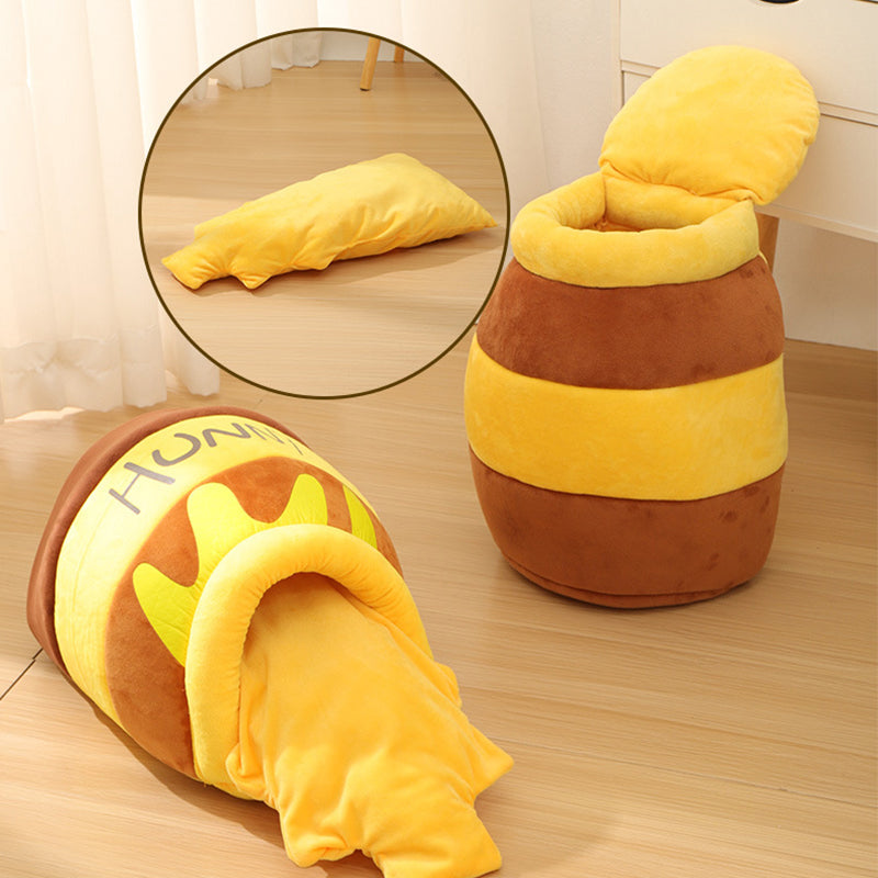 🍯 50% OFF – Cozy Honey Pot Bed for Cats & Small Dogs