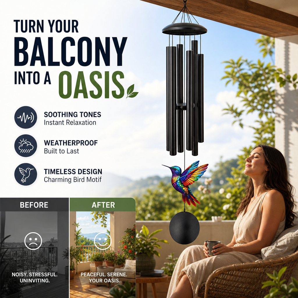 🎵 LIMITED-TIME 50% OFF! 💐 Vintage Metal Wind Chimes | Elegant Black Aluminium Garden Decor with Bird & Butterfly Accents for Patio & Porch🔔