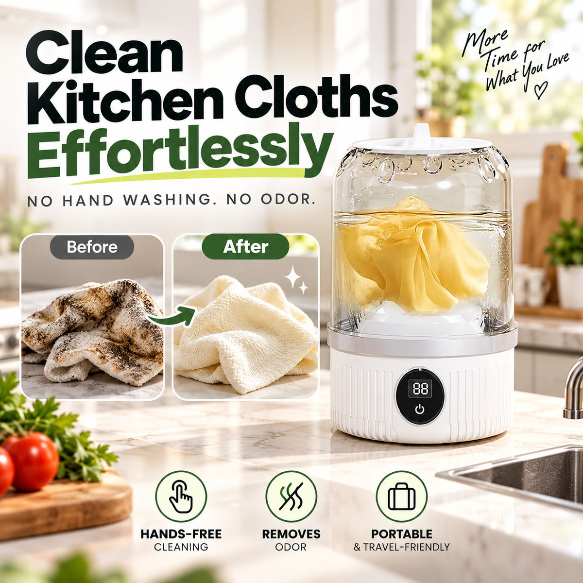 ⏳🔥LIMITED-TIME 50% OFF! ⏰🎁Free your hands🥰Wireless Charging Mini Washing Machine🌀