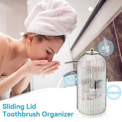 🧴 50% OFF NOW! 🏠 Sliding Lid Toothbrush Organiser – Wall-mounted, dustproof & space-saving – Perfect for small bathrooms & en-suites ✨