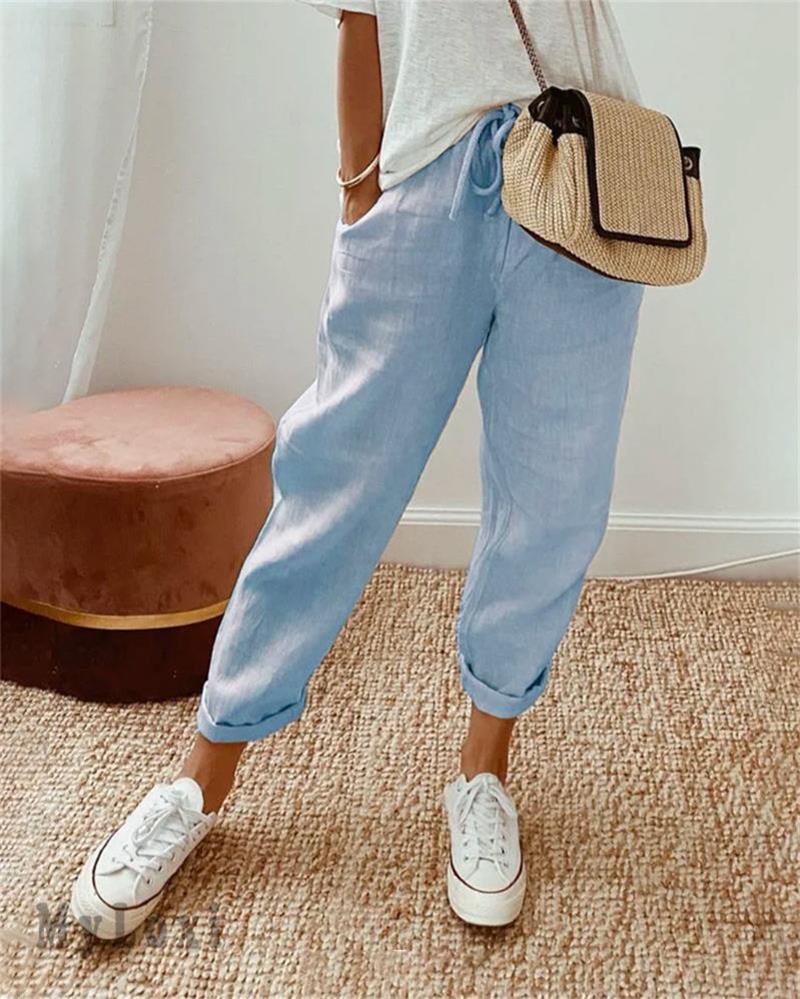🥳2026 HOT SALE🥳💞50K+ SOLD!🦋👵 50% OFF – Just £14.99! Ankle-Length Cotton Linen Pants – Breathable, elegant & kind to skin. High-waisted fit flatters every shape. A little treat for yourself or a thoughtful gift. 🌸✨