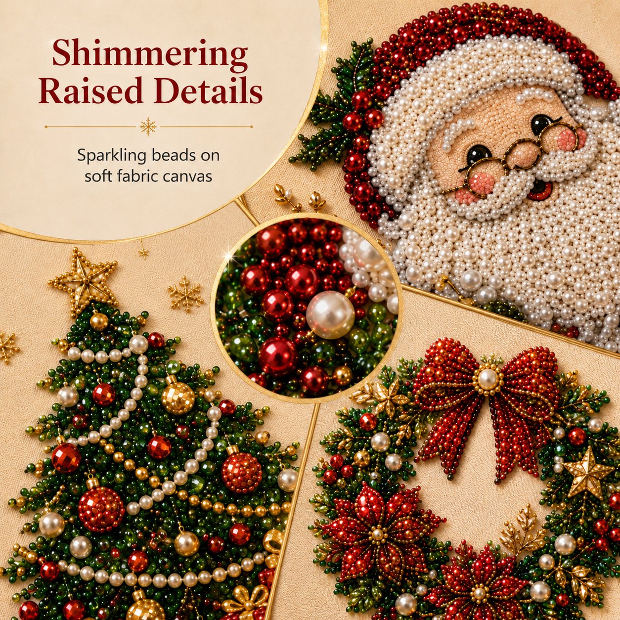 🎄Christmas Pearl Diamond Art Hanging Ornament Kit | Resistant Non-Fading Pearl Beads DIY Handmade Holiday Hanging Decor 🎅💎