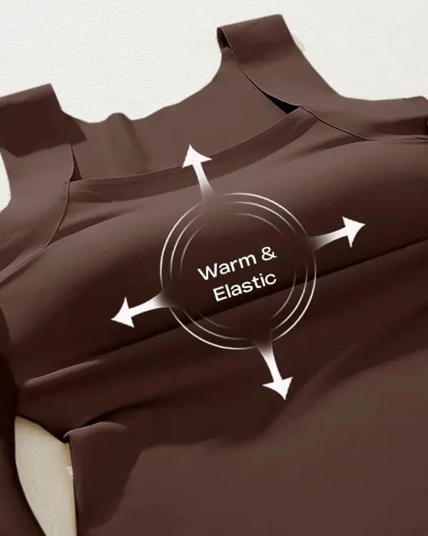 🏆Last Day Special Price ￡8.99!!💐⏰Women’s U-Neck Tank with Built-In Bra – Warm, Supportive & Braless Comfort ❄️❤️