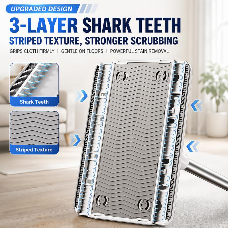 🔥Extendable Telescopic Disposable Flat Clip Mop, 360° Swivel Lightweight Floor Mop -✨Multi-purpose Cleaner for Hardwood, Tile, Kitchen & Bathroom