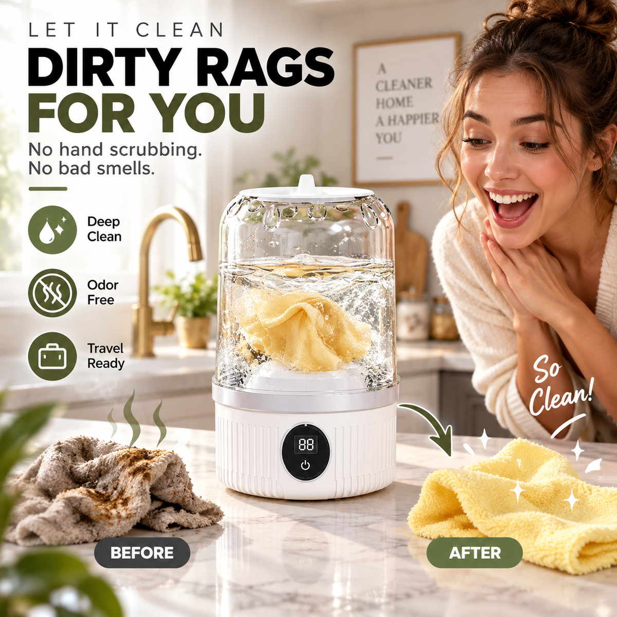 ⏳🔥LIMITED-TIME 50% OFF! ⏰🎁Free your hands🥰Wireless Charging Mini Washing Machine🌀