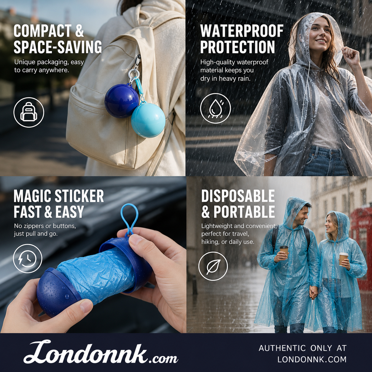 🥳 BUY 1 GET 1 FREE! ☔Mini Ball Shape Disposable Raincoat – Ultra‑compact ball packaging fits in any bag, purse or glove box. Waterproof & easy to use – always ready for sudden showers! 🌧️✨
