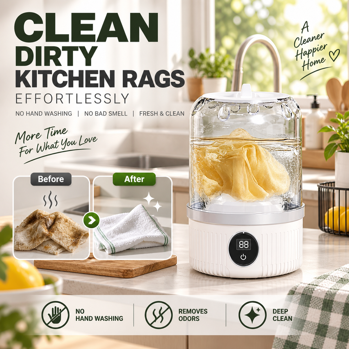 ⏳🔥LIMITED-TIME 50% OFF! ⏰🎁Free your hands🥰Wireless Charging Mini Washing Machine🌀