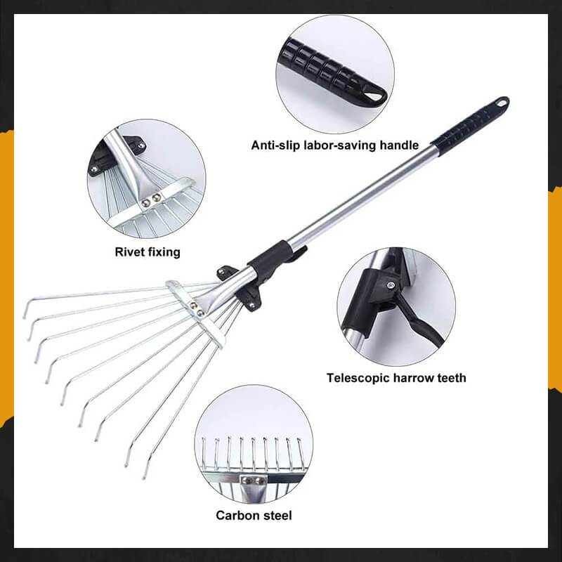 🍂 Save 50%🧹 Telescopic Garden Rake – Adjustable reach & durable tines ✨