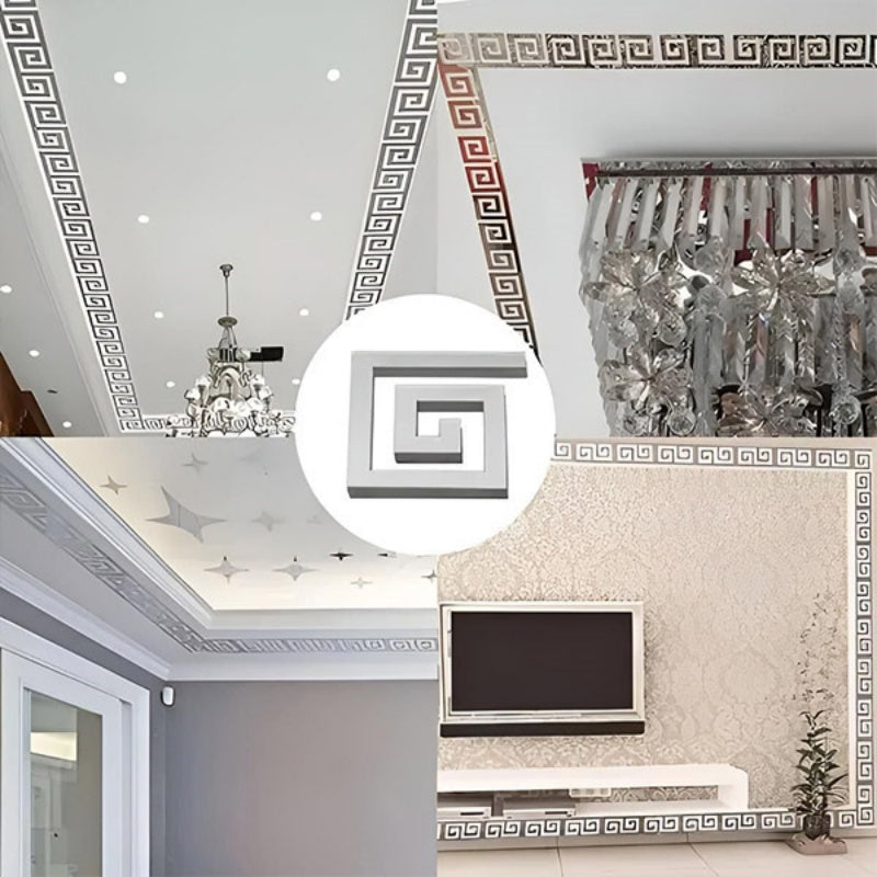 10PCS Acrylic Mirror Wall Stickers for Border Decoration