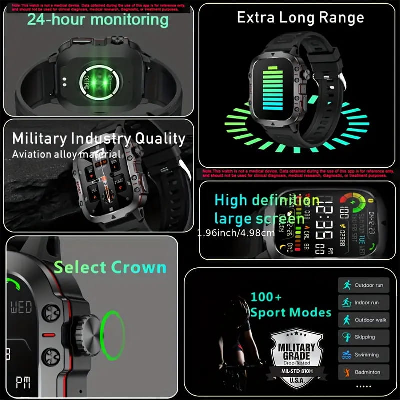 📢📢50% OFF !! ⏰Rugged Outdoor Smart Watch - 100+ Sports Modes