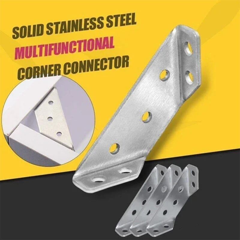 ⏰UNIVERSAL STAINLESS STEEL FURNITURE CORNER BRACES — Triangular Stability Reinforcement | Rust-Proof Structural Support & Easy Install 🔧