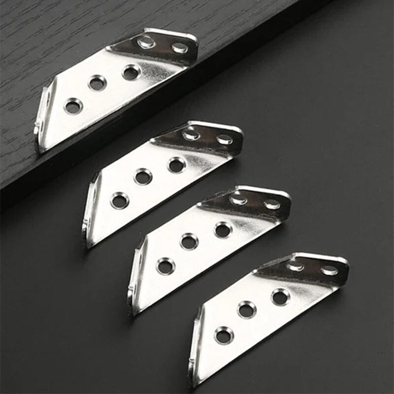 ⏰UNIVERSAL STAINLESS STEEL FURNITURE CORNER BRACES — Triangular Stability Reinforcement | Rust-Proof Structural Support & Easy Install 🔧