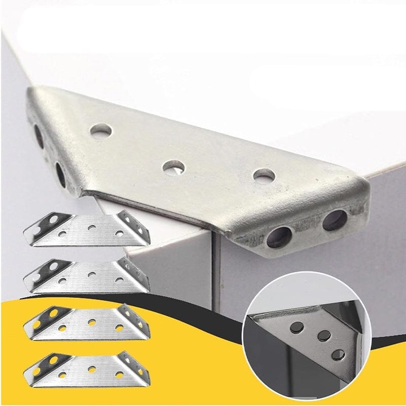 ⏰UNIVERSAL STAINLESS STEEL FURNITURE CORNER BRACES — Triangular Stability Reinforcement | Rust-Proof Structural Support & Easy Install 🔧