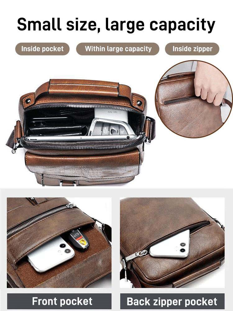 🎁2026 New Arrivals 50% OFF💥Business Men's Casual Crossbody Bag – Water-Resistant PU Leather – Practical Shoulder Messenger Bag 🌧️