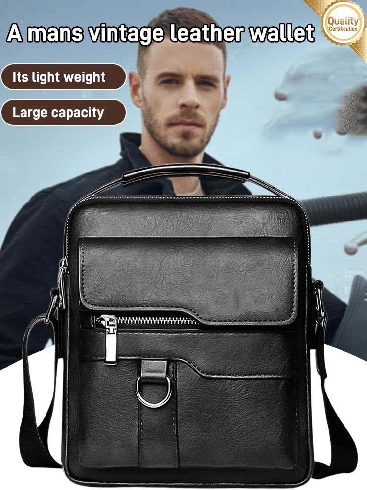 🎁2026 New Arrivals 50% OFF💥Business Men's Casual Crossbody Bag – Water-Resistant PU Leather – Practical Shoulder Messenger Bag 🌧️