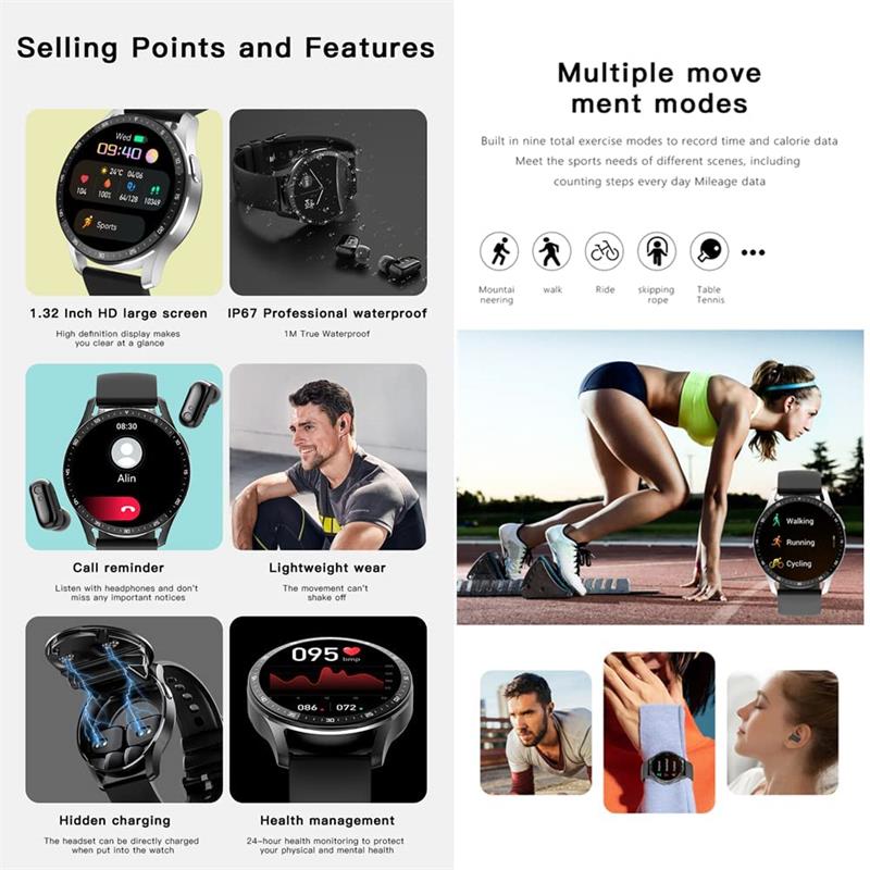 🔥2026 Hot Sale⌚2-in-1 smartwatch with built-in wireless earbuds 🎧️
