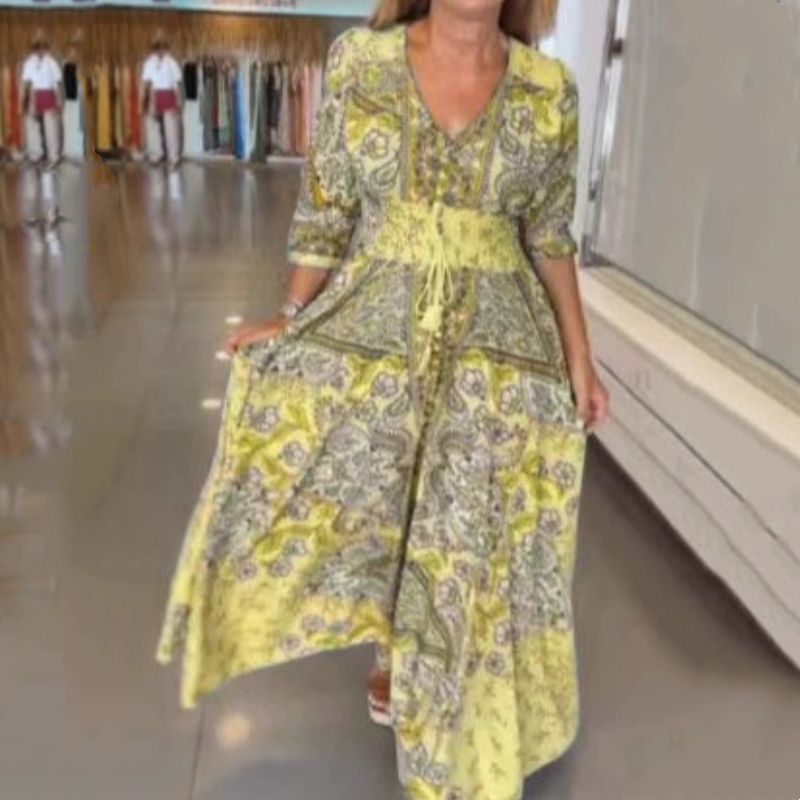 Seasonal bestseller with 49% off 🔥 Elegant long floral dress for women