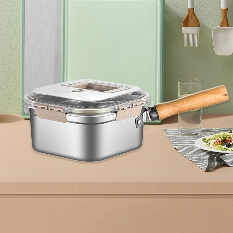 Multifunctional cooking set for frying: deep fryer, hob, fresh food storage and vegetable washing