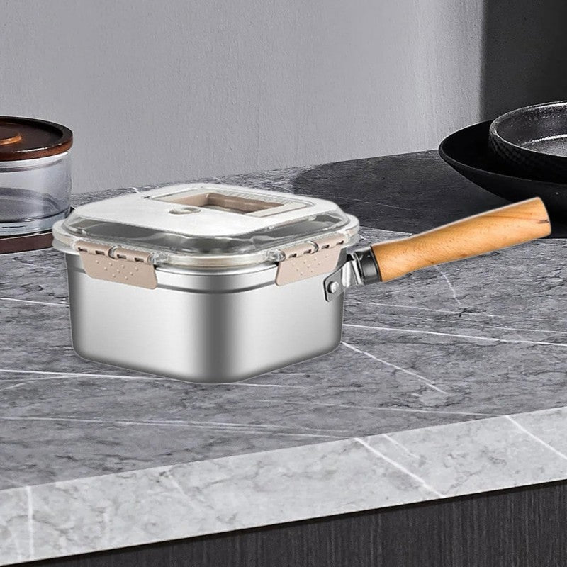 Multifunctional cooking set for frying: deep fryer, hob, fresh food storage and vegetable washing