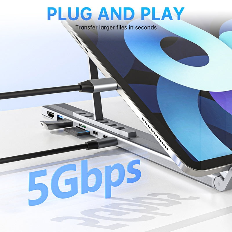 🔥Limited-time offer-USB-C Docking Station Laptop Stand with 4K HDMI