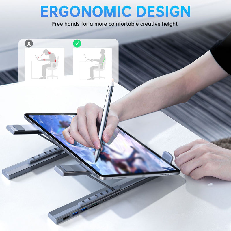 🔥Limited-time offer-USB-C Docking Station Laptop Stand with 4K HDMI
