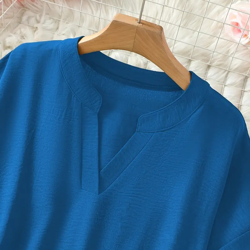 🌸Spring sale: 50% off👕Stylish top in plain fabric with short sleeves