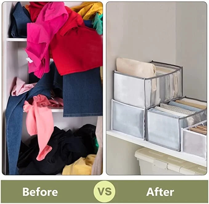👕 7-Grid Wardrobe Organizer | Space-Saving Storage