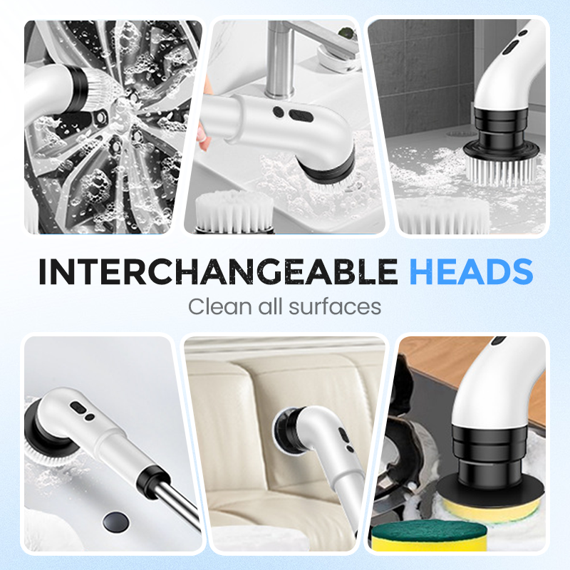 🎁🔥Last day sale 50% OFF🔥 🧽 Electric Spin Scrubber – Cordless Power Scrubber with 9 Replaceable Brush Heads & Extendable Handle(Buy 2 Get Free Shipping)