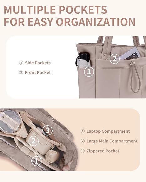 🎉 2026 Sale — Over 89,000 Sold! 👜 Wandering Nature Puffer Tote Bag – Cup Holder & Laptop Compartment 🎒