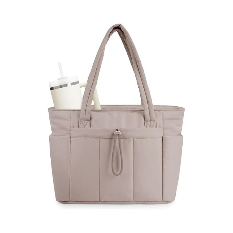 🎉 2026 Sale — Over 89,000 Sold! 👜 Wandering Nature Puffer Tote Bag – Cup Holder & Laptop Compartment 🎒