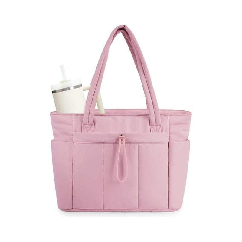 🎉 2026 Sale — Over 89,000 Sold! 👜 Wandering Nature Puffer Tote Bag – Cup Holder & Laptop Compartment 🎒