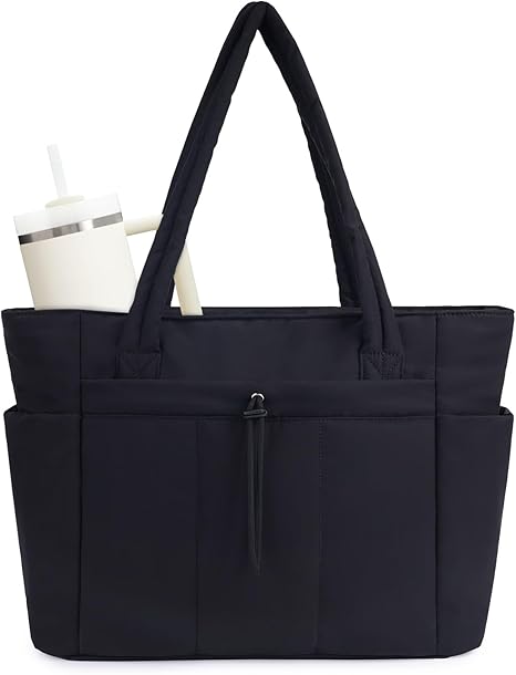 🎉 2026 Sale — Over 89,000 Sold! 👜 Wandering Nature Puffer Tote Bag – Cup Holder & Laptop Compartment 🎒