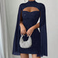 💃2026 New Arrivals 40% OFF💥Women's Cutout Ribbed Dress with Chiffon Cape