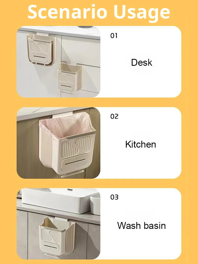 🎉LIMITED-TIME 50% OFF! 🍃 Foldable Hanging Kitchen Waste Trash Can ✨