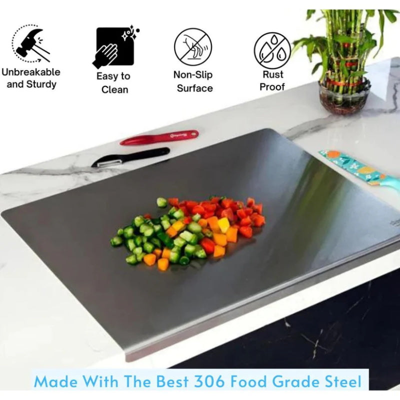🎁2026 New Arrivals 50% OFF💥Must‑Have Cooking Tool！🥩🥦Safer, Cleaner & More Convenient!💥304 Stainless Steel Cutting Board