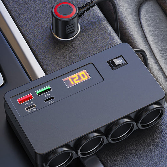 120W Cigarette Lighter Adapter with 4 USB Ports