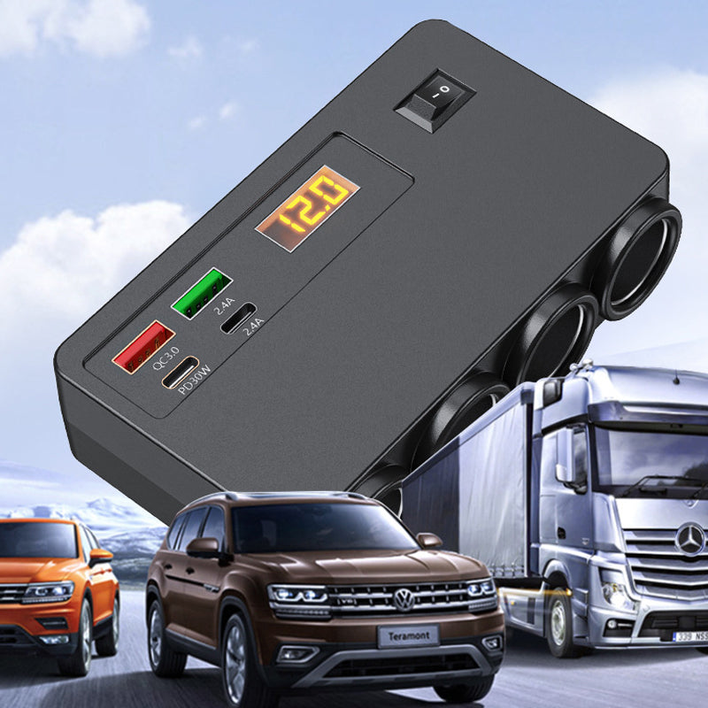 120W Cigarette Lighter Adapter with 4 USB Ports