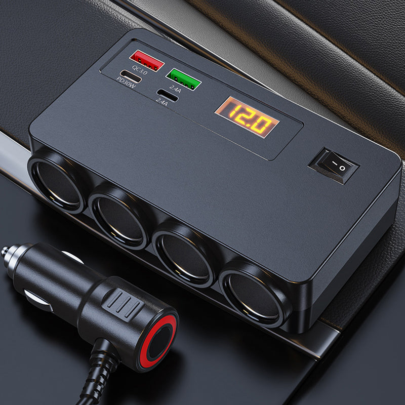 120W Cigarette Lighter Adapter with 4 USB Ports