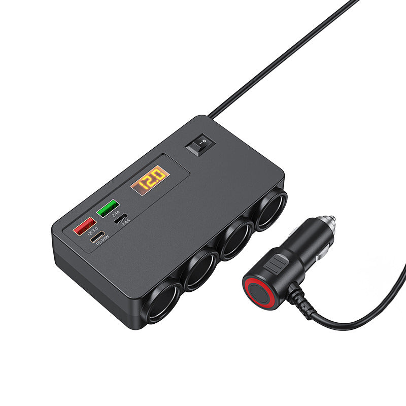 120W Cigarette Lighter Adapter with 4 USB Ports