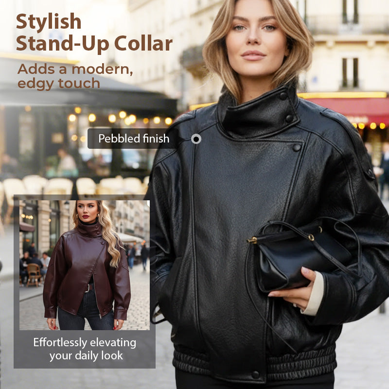 💥2026 HOT SALE⚡50K+ SOLD!⚡Cool Faux Leather Biker Jacket(FREE SHIPPING)