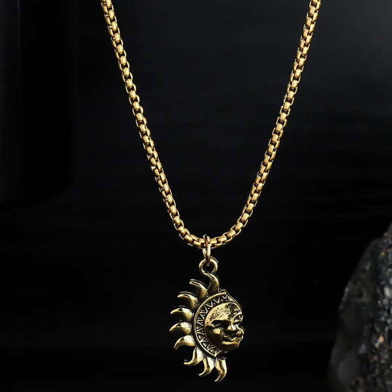 ⏳Time-Limited Special⏰ Sun & Moon Pendant Necklace Set – Symbolic Couple Jewelry, Asymmetrical Design & Meaningful Gift ✨