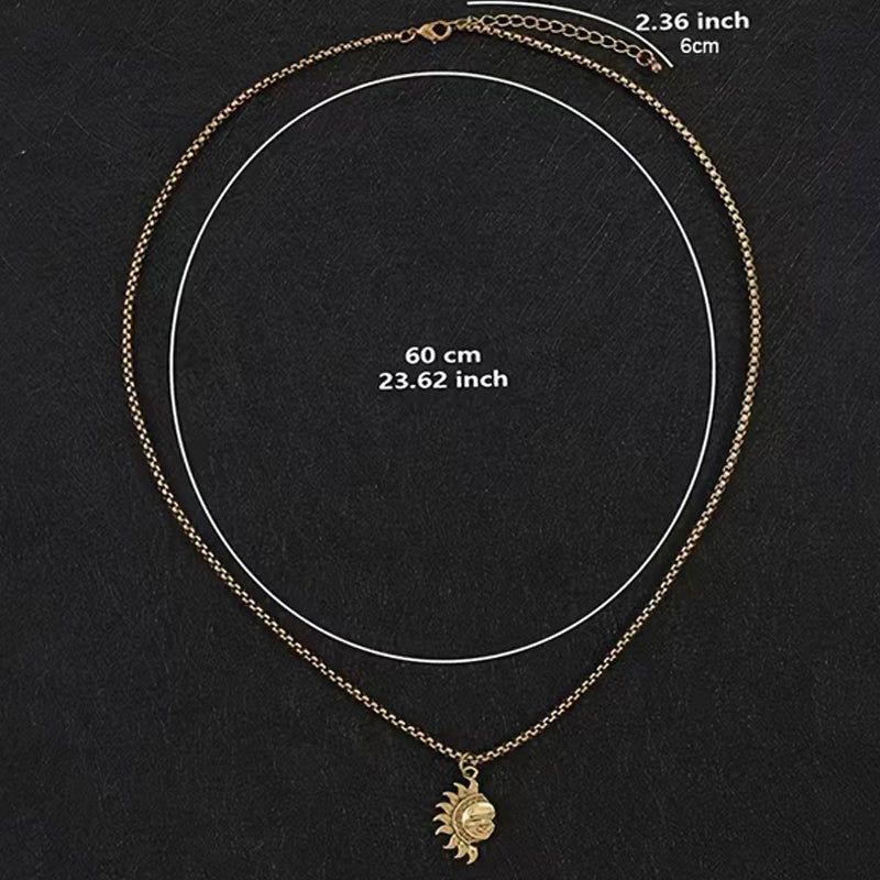 ⏳Time-Limited Special⏰ Sun & Moon Pendant Necklace Set – Symbolic Couple Jewelry, Asymmetrical Design & Meaningful Gift ✨