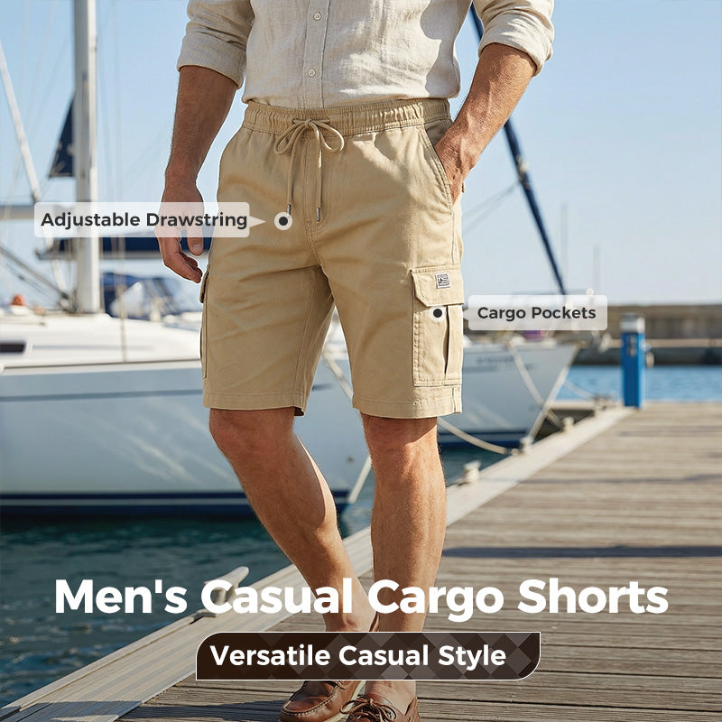 💥Hot Sales-50% OFF💖Men's Casual Cargo Shorts with Drawstring Waist