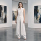 Solid High Low Split Top & Pants 2-Piece Set