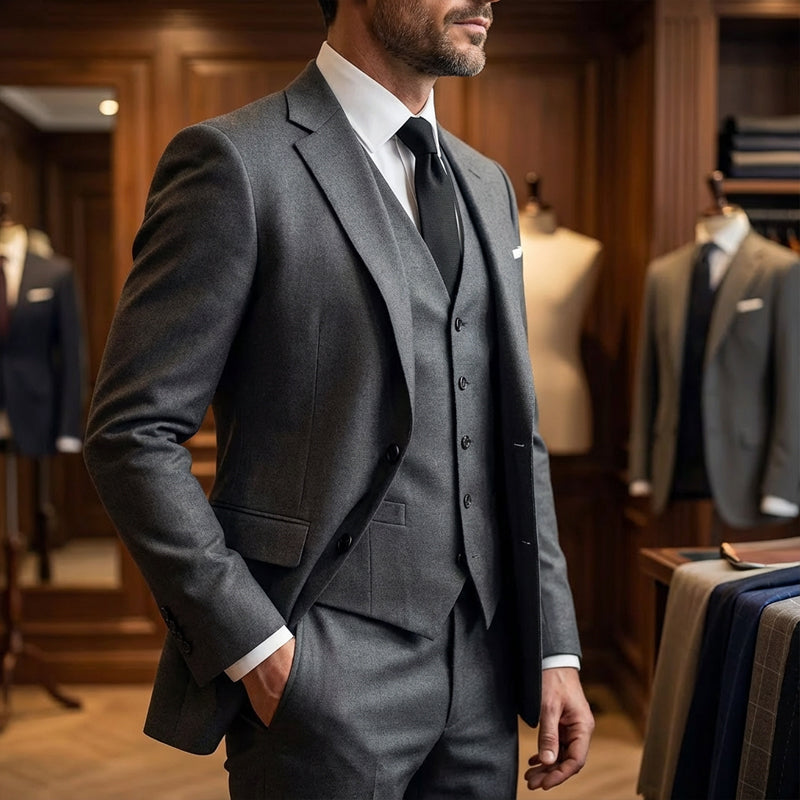 👔🕴️Men's Slim-Fit 3-Piece Suit Set – Tailored Fit, Premium Fabric & Perfect for Formal Occasions